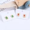 Year Earrings Square Red Female Ear studs Geometric Earrings Mahjong Earrings Korean Style Earrings