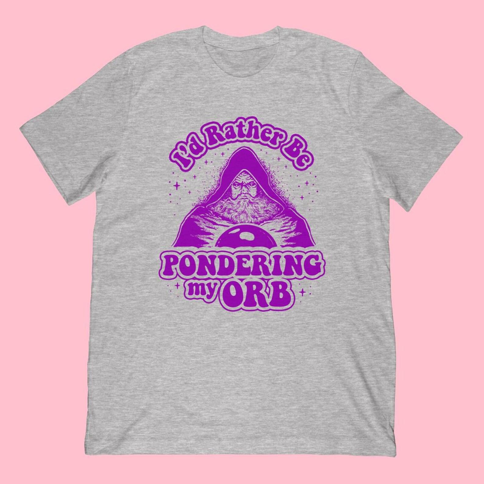Wizard Pondering Orb T-Shirt | Meme Graphic Tee, Fantasy Gift 4XL