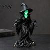 Luminous Faceless Witch Figurine Statue, Glow-in-The-Dark Ornament, Resin Decorative for Halloween Table Centerpiece Indoor Outdoor Decor Spider