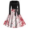 Women's Casual Fashion Halloween Printed Square Neck Vintage Dress