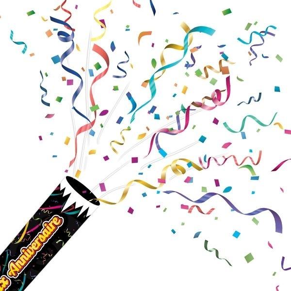 Lanciatore di coriandoli e nastri di buon compleanno