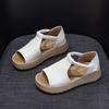 Fashion GKTINOO Summer Wedges Platform Sandals Fashion Genuine Leather Shoes Ladies Casual Peep Toe Soft Comfortable Sandalias De Mujer