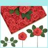 Artificial Rose Foam Flower Head Wedding Decorations With Stem For Photography And Events