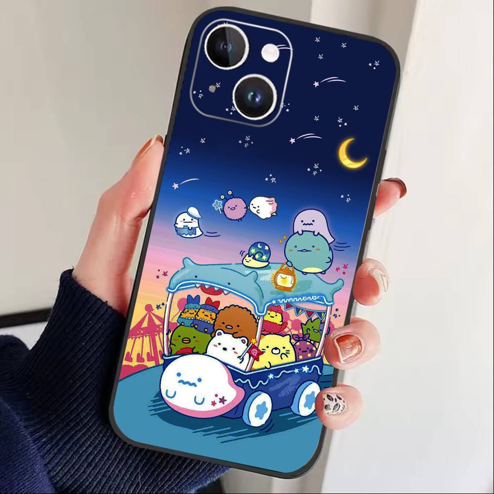 F-Sumikko Gurashi Phone Case For iPhone17,16,15,14,13,12 Plus,Max Soft Silicone Black Cover