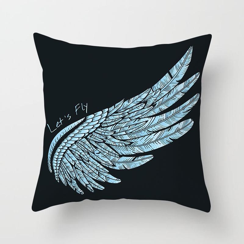 Black and White Ethnic Style Elephant Print Car Cushion Cover Sofa Pillow Cover Homewares