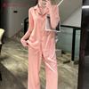 Simple short-sleeve pajama set for women, cool thin women's loungewear, high-end ice silk pajamas for women