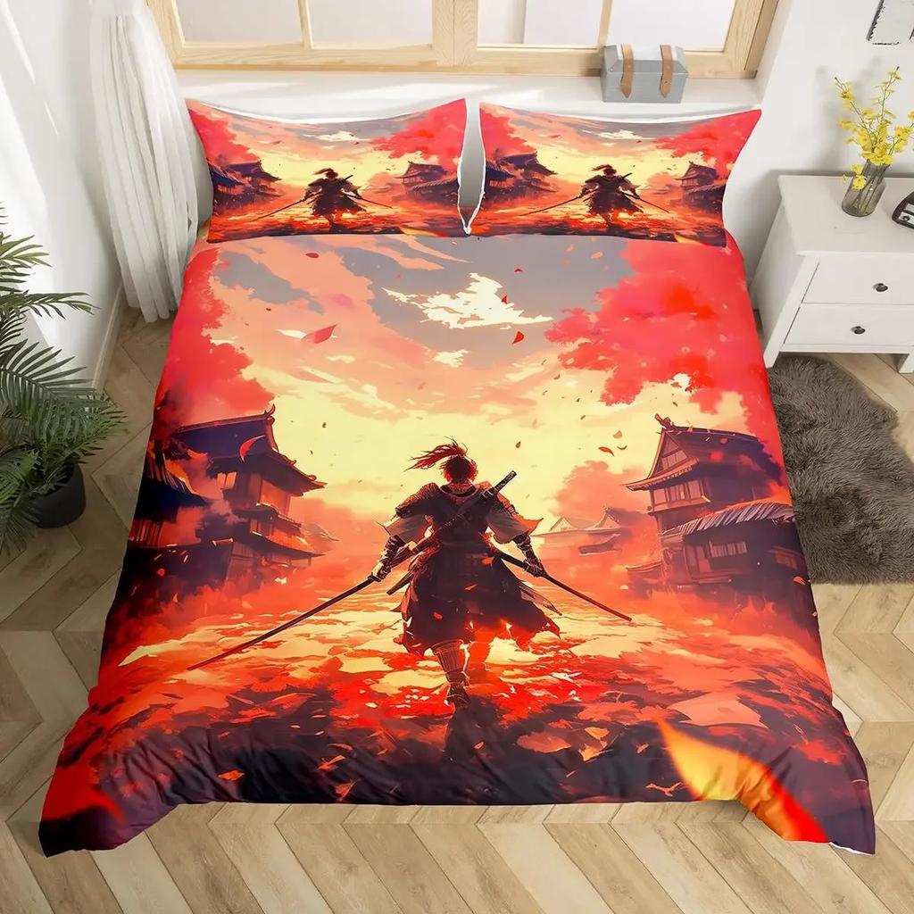 Japanese Sakura Duvet Cover Sets For Teens Queen Size Japanese Styles Quilt Covers Set 2 Pillowcases 1 Duvet Cover No Comforter