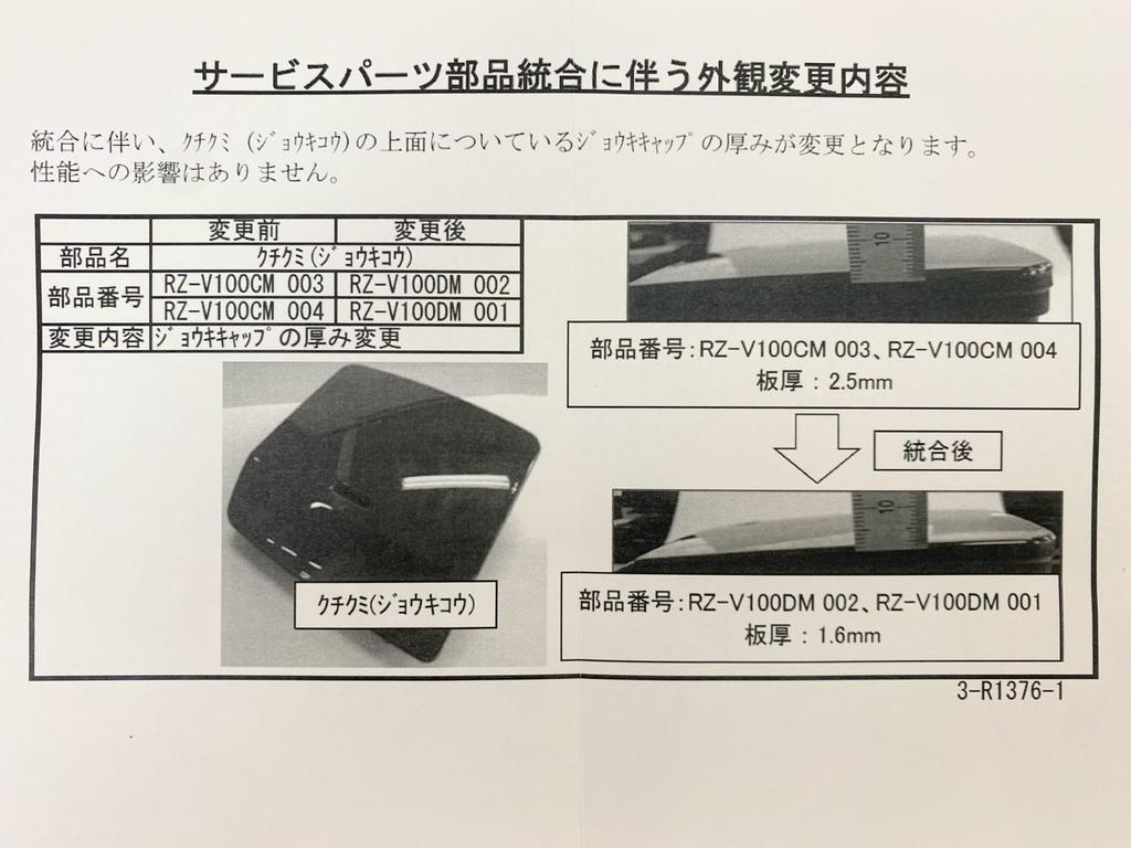 Hitachi Kuchikumi 001 for rice cooker model number RZ-V100DM (old RZ-V100CM 004)