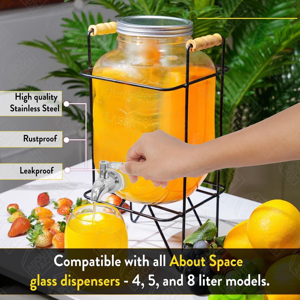 Water Dispenser Tap - 304 Stainless Steel Food Grade Replacement Tap - Leak Proof Faucet Tap for Beverage Dispenser - Steel Tap for Glass Pitcher