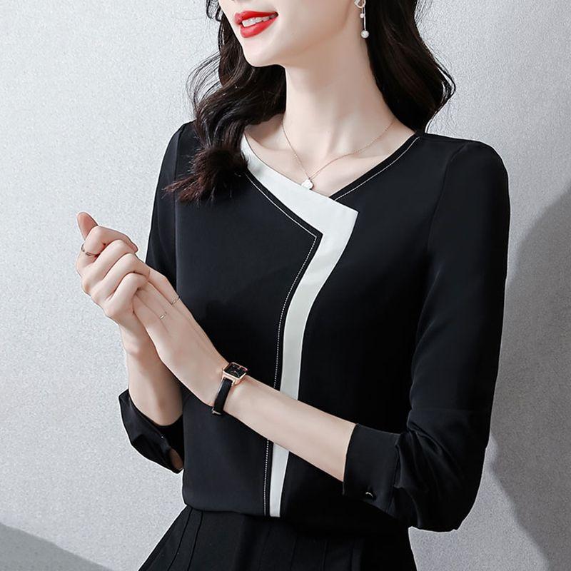 Anti-wrinkle Shirt for Women Autumn New Top Loose Long Sleeves Fashionable Chiffon Shirt Spring Autumn