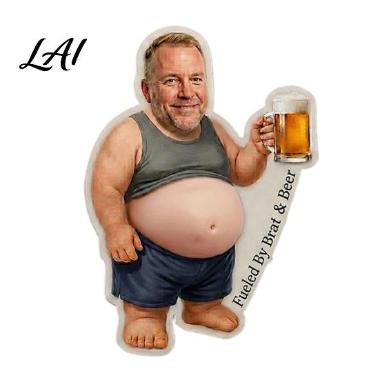Zachte Buik Koelkastmagneet Papa met Buik Stressverlichter Knijp Notitiehouder Koelkastmagneet Foto voor Keukendecor