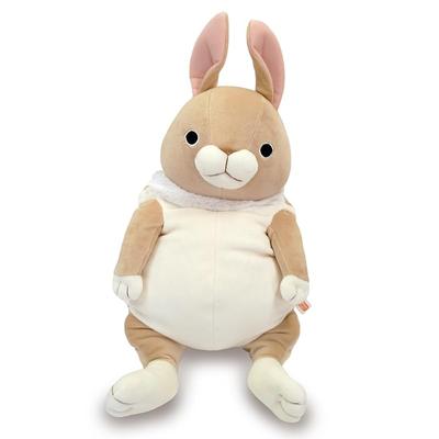Shinada Global Mochi Series Mochi Rabbit with Standing Ears, Beige (Large), 22 X 22 X 30 Cm, Plush Toy, Rabbit, Animal, MOUS-0350TBE