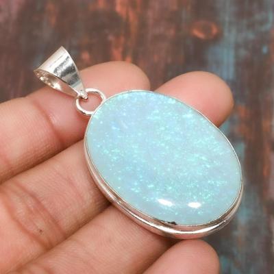 Ciondolo gioielli in argento sterling 925 fatto a mano con pietra preziosa blu tripletta opale per donna