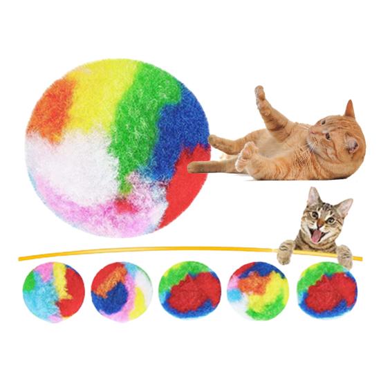 20Pcs Cat Toy Mute Resistant Relieve Handmade Bite Funny Cats Boredom Polypropylene Bouncy Ball Toys Pet Supplies