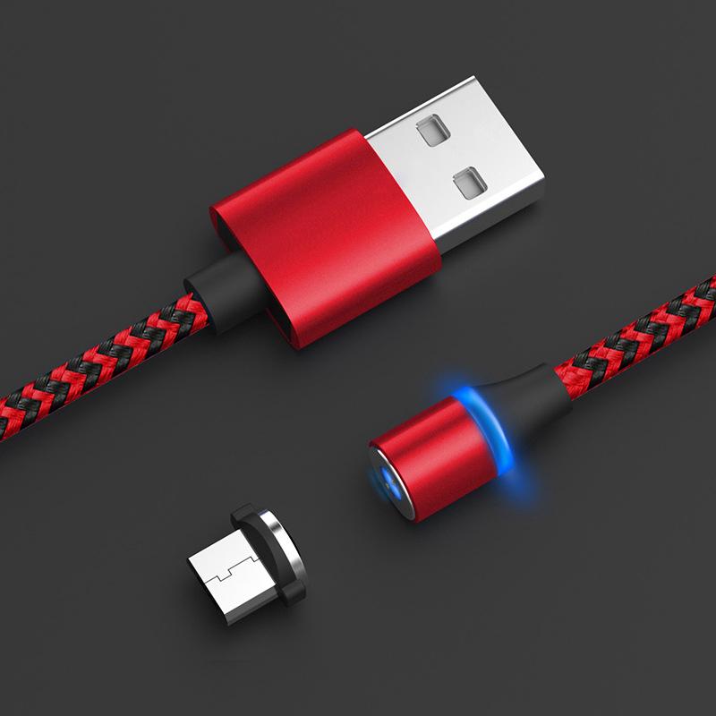

Магнитное зарядное устройство USB-кабель для зарядки для Type-C IOS Android Круглая пылезащитная заглушка на 360 ° красный
