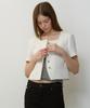 Citybreeze Tweed Square Neck Short Sleeve Jacket_White