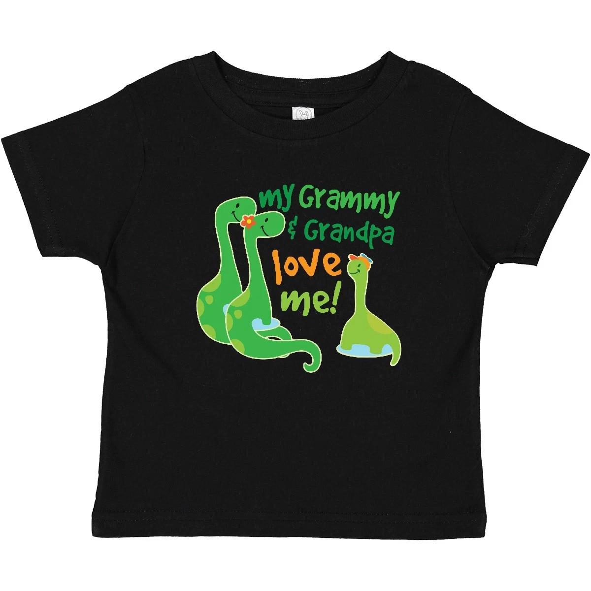 Inktastic My Grammy And Grandpa Love Me Grandson Dinosaur Baby T-Shirt From Tees 140