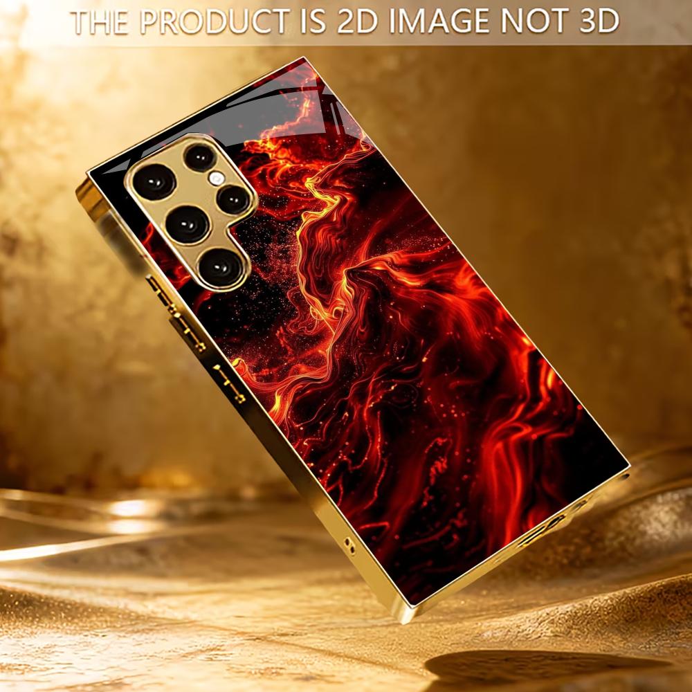 Flame Atmosphere Simplicity High-end Electroplating Glass PhoneCase for Samsung Galaxy S26 S25 S24 S23 S22 S21 FE Ultra Plus