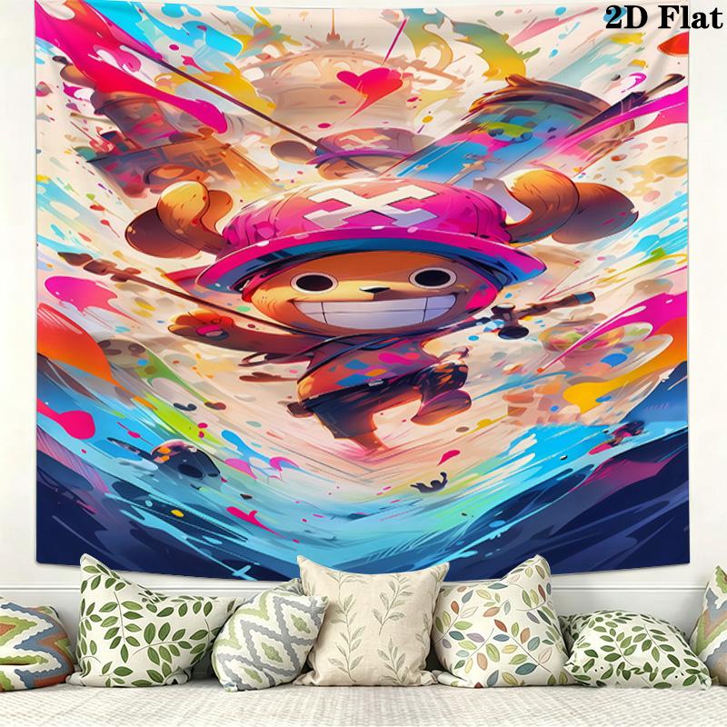 One Piece Tony Tony Chopper Wall Tapestry Aesthetic Wall Hanging Printed Fabric Blanket Decorative Tapestries for Bedroom Living Room Home Decor
