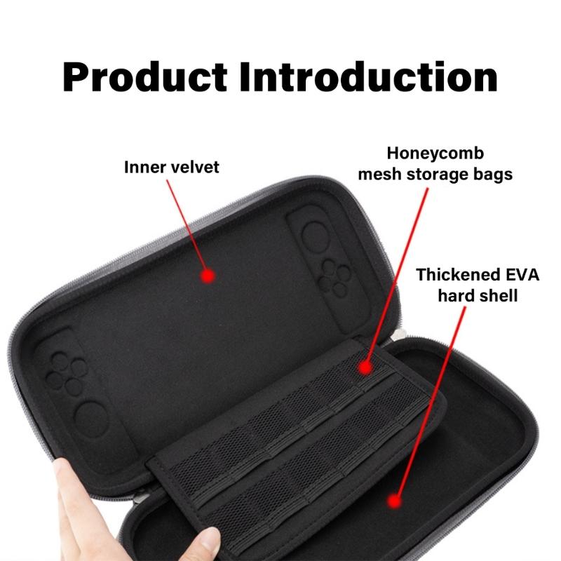 EVA Protective Case Organiser Bag for NS2 Console Shockproof Multiple Mesh Compartment Storage Handbag