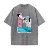 Heißes Anime BLEACH T-Shirt Grimmjow Jaegerjaques Print T-Shirt Herren Unisex Vintage Gewaschene Kleidung Sommer Kurzarm Polyester T-Shirts