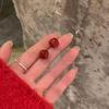 Angola Red New Year Stud Earrings – Minimalist French Fashion