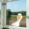 Lively Home Decoration Cartoon Big White Goose Static Sticker, Removable PVC Decorative Frosted Glass Privacy Film Decal, Creative Reusable Window for