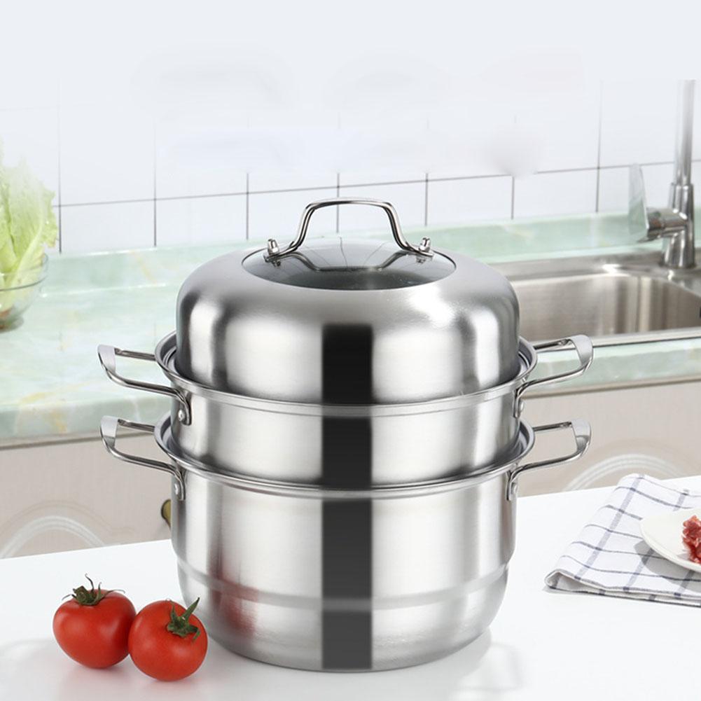 Garnek do gotowania na parze ze stali nierdzewnej z pokrywką do gotowania w kuchni