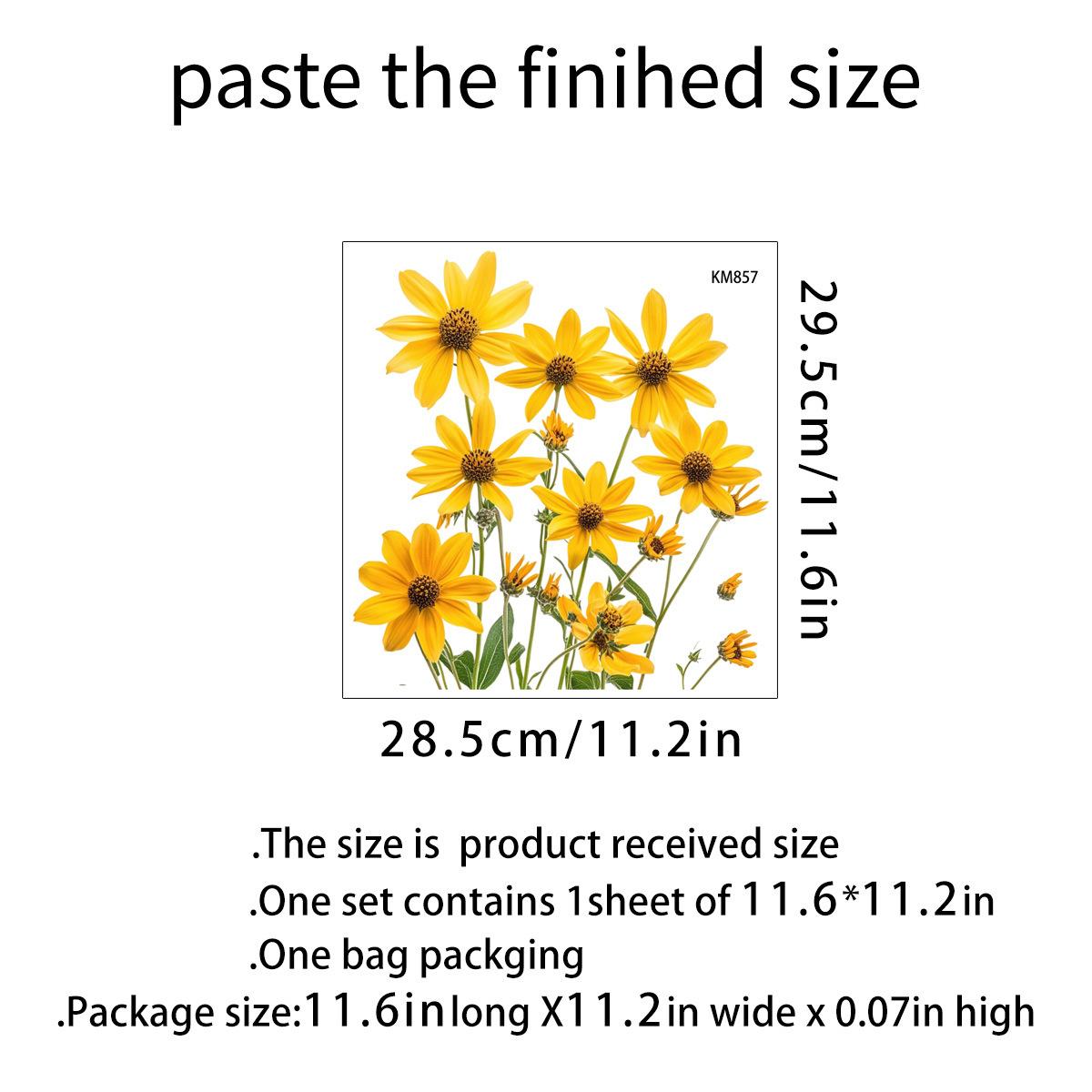 

Yellow Daisy Self Adhesive Waterproof Removable Toilet Lid Wall Sticker for Bathroom Cabinet Home Decor 29x30cm разноцветный