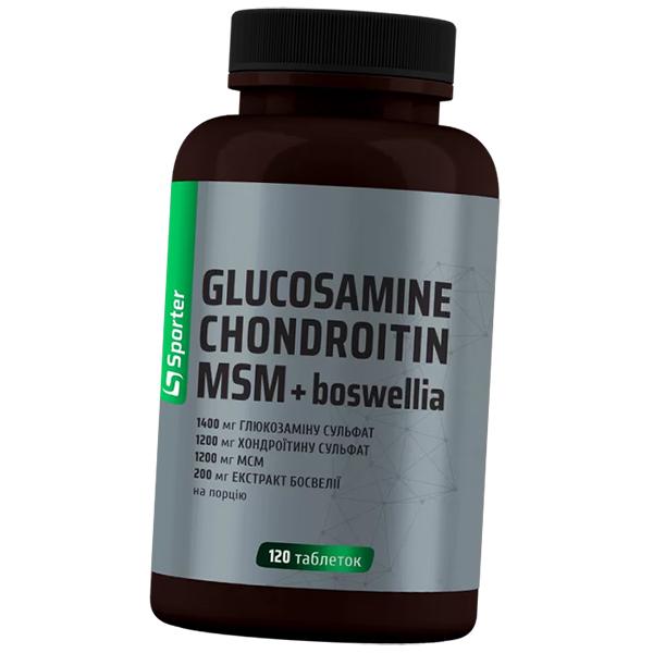 Chondroprotector for Joints, Glucosamine Chondroitin MSM + Boswellia, Sporter  120tabs (03584001)