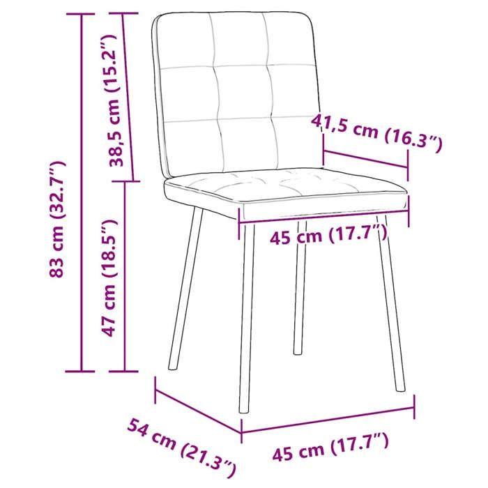 VidaXL Dining Chairs Set of 2 Light Grey Velvet, Dining Chair, Kitchen Chair, Accent Chair, Chair, Chair of 4101057