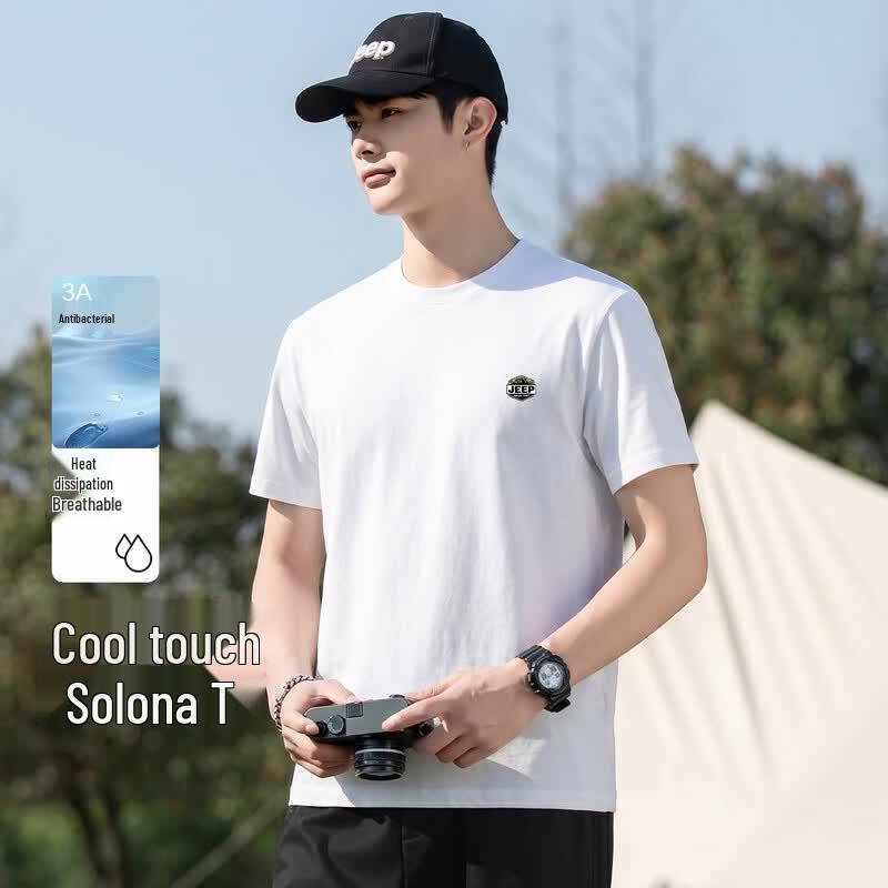 JEEP Men s Solona 26 Cooling 3A Anti-Bacterial Cotton Blend T-Shirt S