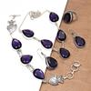 Necklace Bracelet Amethyst Set Jewelry Crystal Quartz Pendant Natural Stone