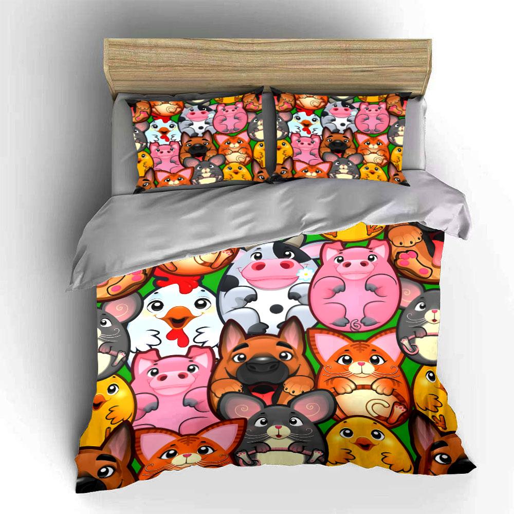 Animal-Themed Decorative Three-Piece Set  Kid'S And Adults' Bedroom Decor, Exquisite Three-Piece Bedding Set Gift