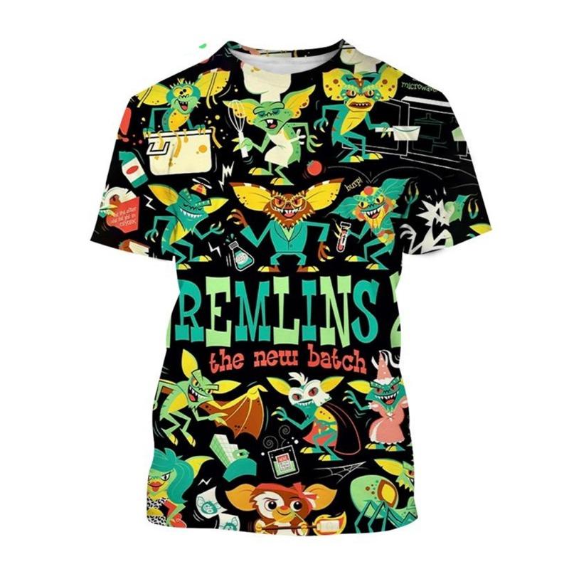 Mode heißer Verkauf neues Weihnachts-Horrorfilm Gremlins 3D-gedrucktes T-Shirt Puppenmonster bedrucktes T-Shirt Herren und Damen Kinder Tops