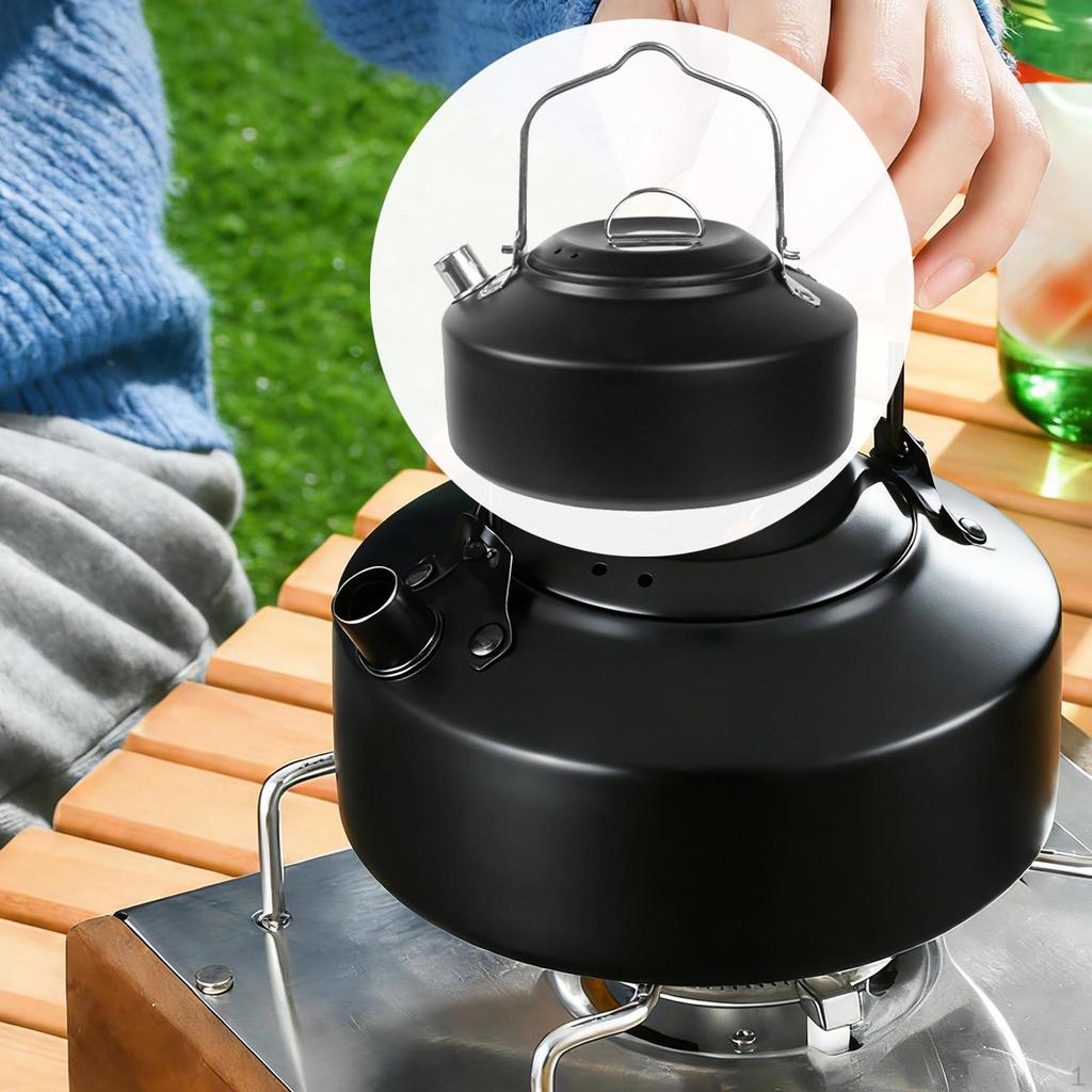 Outdoor Camping Kettle 1L Lightweight Water Boiler for Hiking Fishing Travel