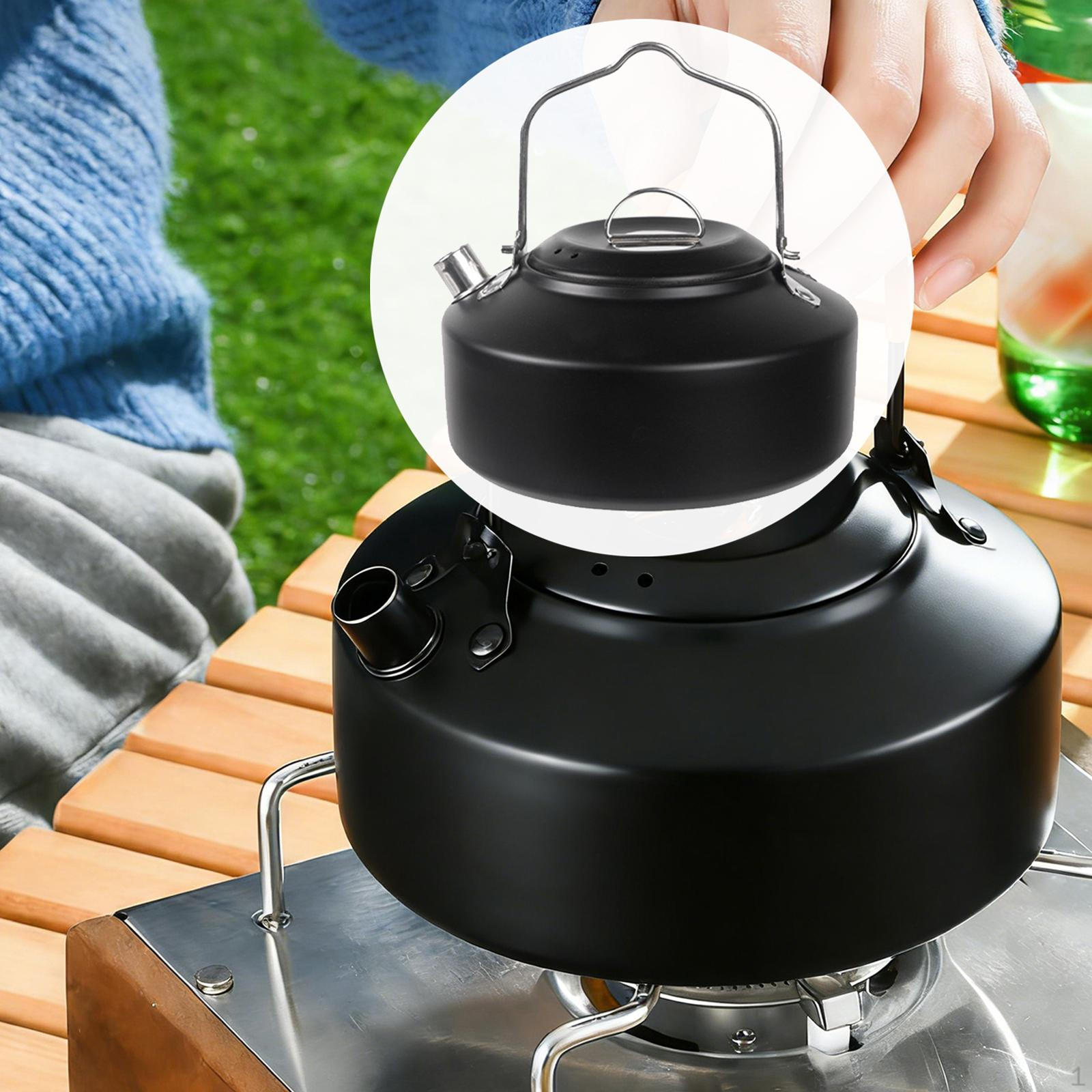 

Outdoor Camping Kettle 1L Lightweight Water Boiler for Hiking Fishing Travel