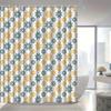 1pc Nordic Sunflower Shower Curtain - High-End & Fog-Proof Bathroom Decor, Vibrant Yellow & Teal Floral Pattern