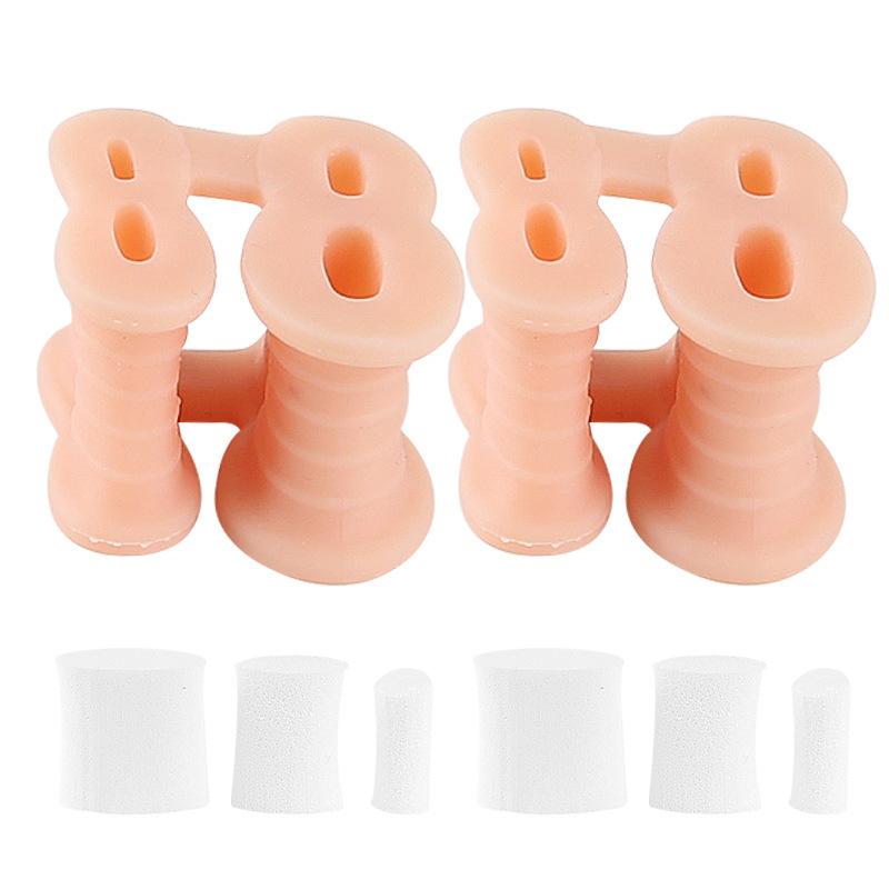 1Pair Orthopedic Bunion Corrector Silicone Hammer Toe Straightener with 6 Sponge Plugs Hallux Valgus Regulator Toe Separator