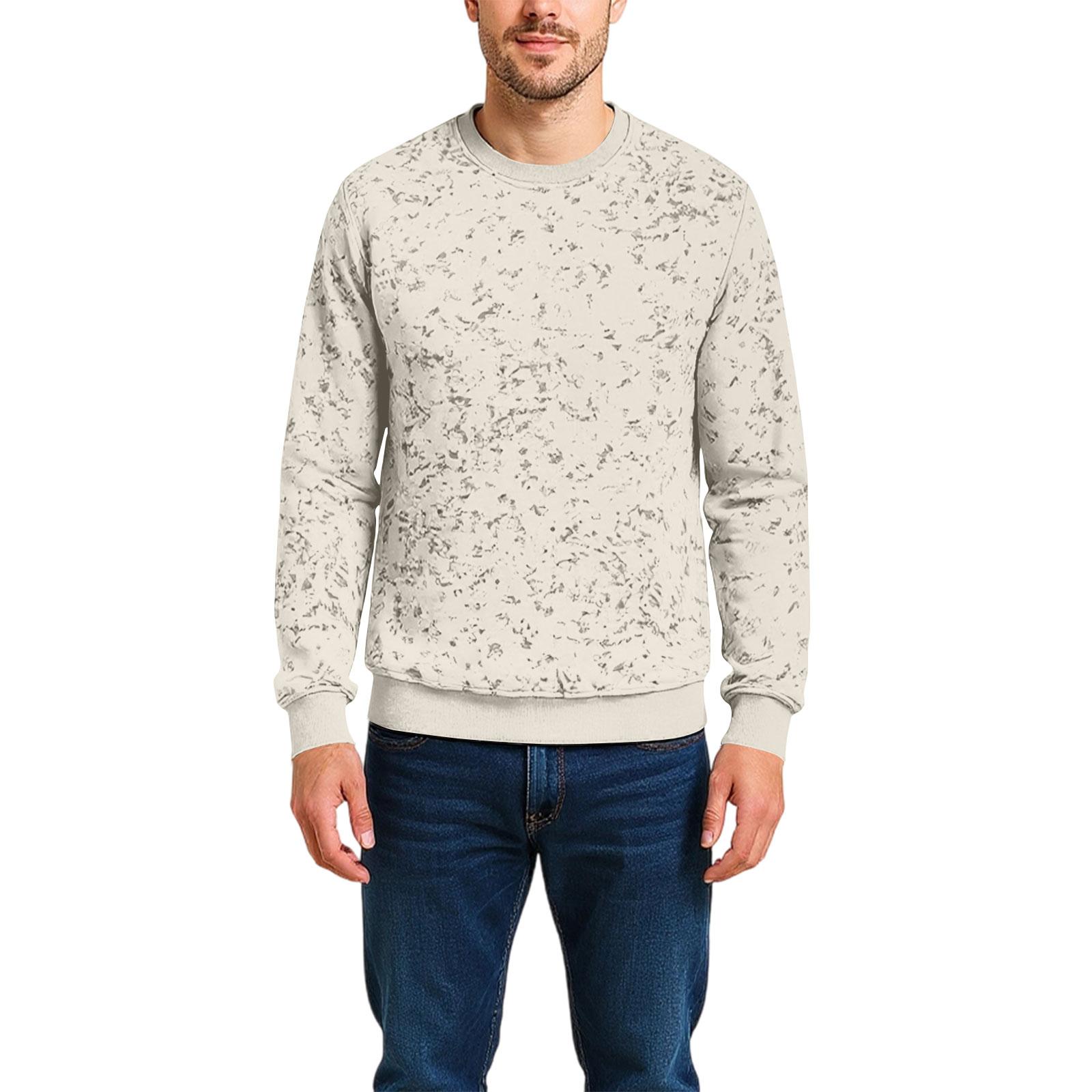 

Мужская трендовая толстовка свободного кроя с круглым вырезом, длинными рукавами, для отдыха L бежевый