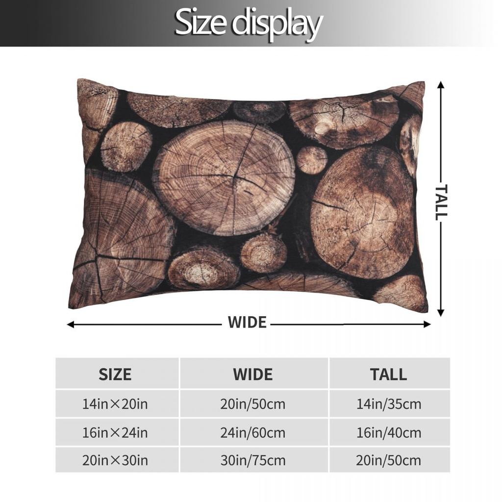 Oak Wood Rectangle Pillowcase Cushion Cover Decor Bedroom Bed Home Comfort Throw Pillow