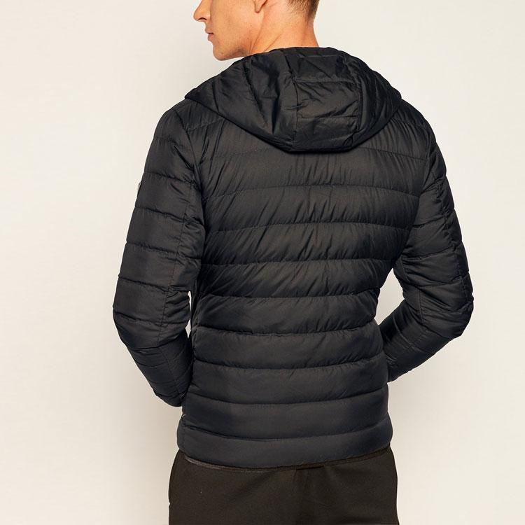 Emporio Armani EA7 FW20 Solid Color Zip-Up Hooded Lightweight Regular Fit Long Sleeve Down Jacket Men Jackets Black 8NPB07PNE1Z1200