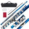 WUQIMUSC 16-Key Closed-Hole C Flute Instrument - BeginnerStudent Flute, Easy-to-Play and Durable Design, Includes Carrying Case, Cleaning Kit, and
