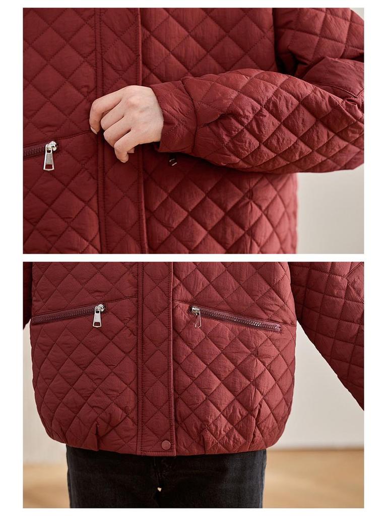 2024 Women's Winter Plaid Cotton-Padded Jacket - Petite Fit, Short Style