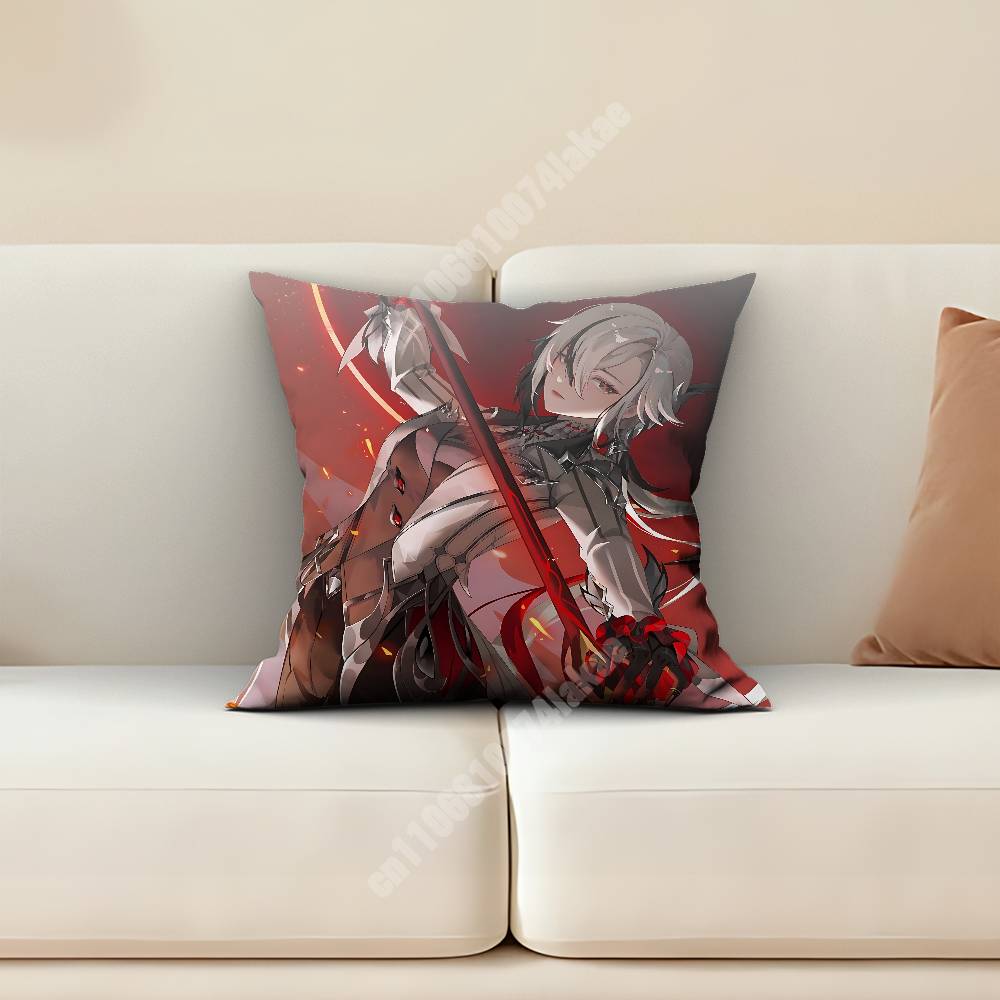 Genshin Impact Arlecchino The Knave Sofa Couch Pillow Cover Cushion Case Cozy Bedroom Accent Studio Furnishing