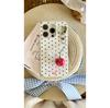 High-End 3D Cherry Pendant Polka Dot Phone Case for iPhone 17, 16 Pro Max, 15, 14