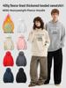 Herbst Winter 400g Kapuzenpullover mit Silberfuchsfell-Kapuze mit Aufdruck & Logo