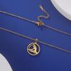 Teamer Gymnast Stainless Steel Necklace for Women Artistic Gymnastics Round Pendant Chian Choker Athlete Jewelry Birthday Gifts