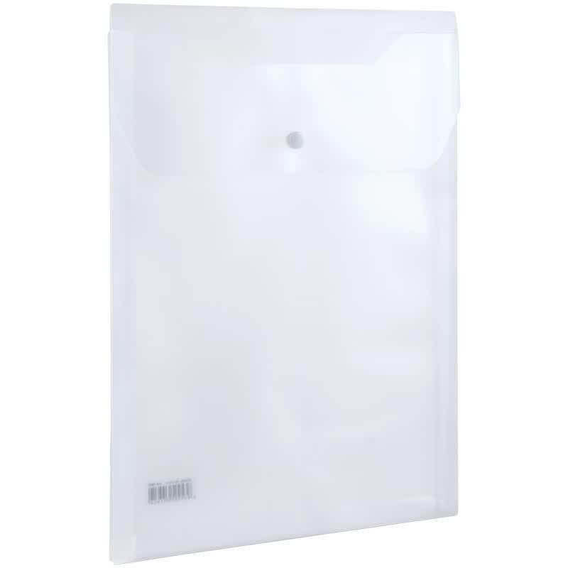 Deli 8300 A4 Transparent Document Bag with Snap Button, 10 Pack