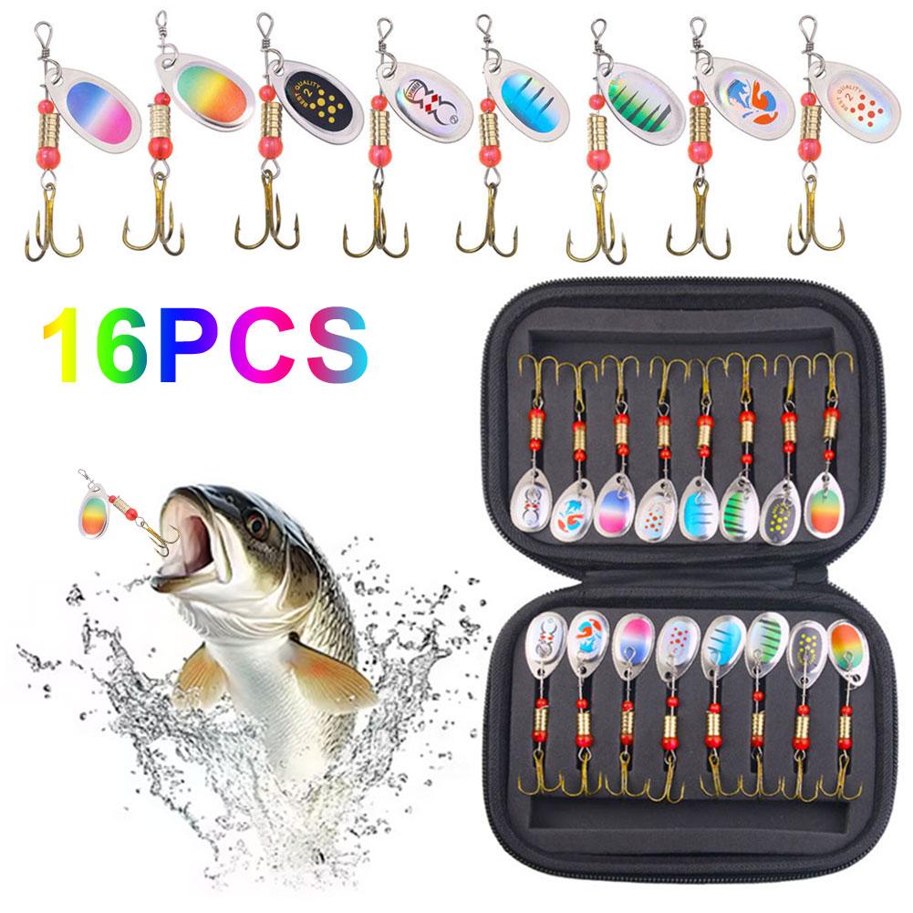 

16Pcs Metal Spoon Spinner Fishing Lure Spoonbait Crankbaits Rotating Spoon Kit for Bass Pike Trout Freshwater/Saltwater Fishing China Mainland